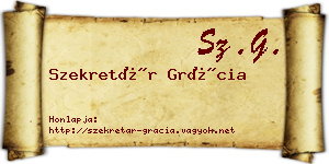Szekretár Grácia névjegykártya